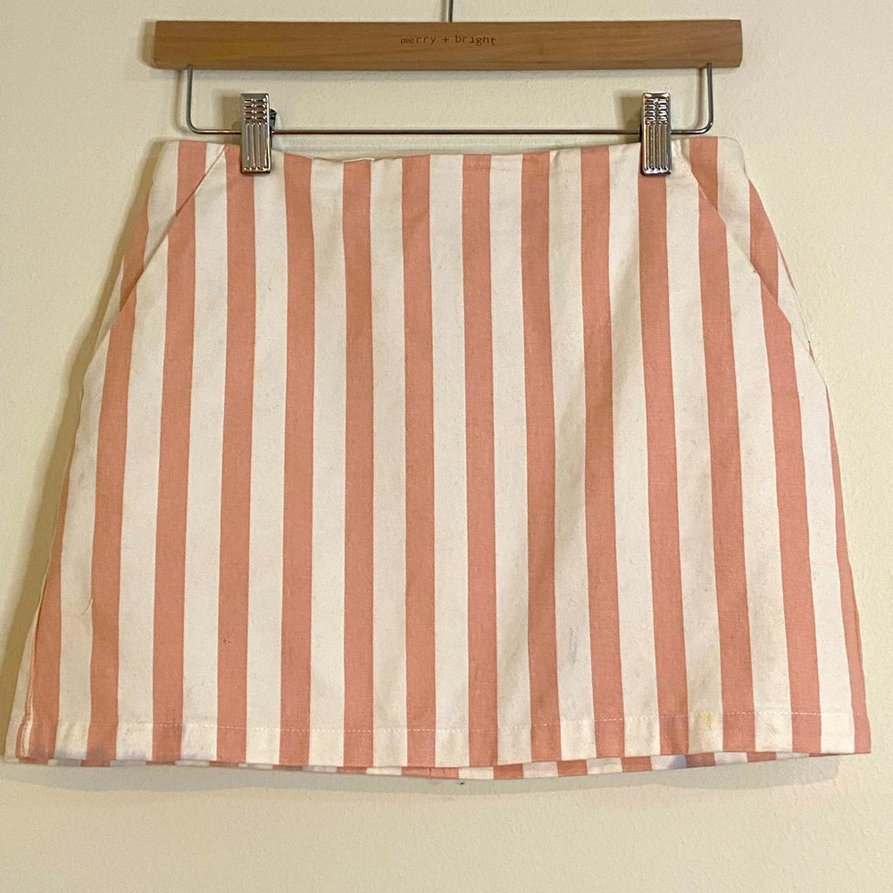 Forever 21 pink pinstripe mini skirt